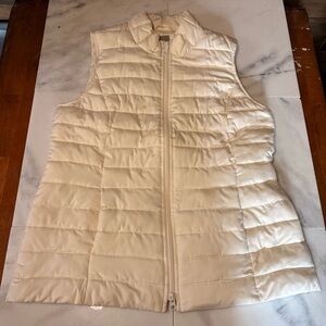J. Jill Cream Quilted Puffer Vest